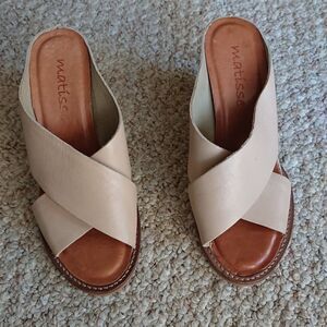 Matisse Blush all Leather Wedge Sandal size 6M